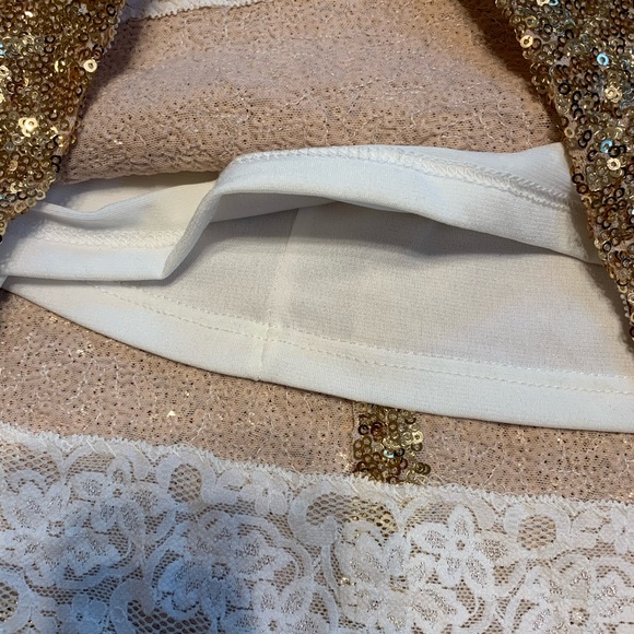 Dress The Population Ombré White & Gold Dress - Picture 3 of 7